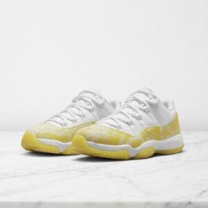 Buty Air Jordan 11 Retro Low Yellow Snakeskin na co dzień, biało żółte, skórzane, wygodna amortyzacja Nike Air, unisex AH7860-107