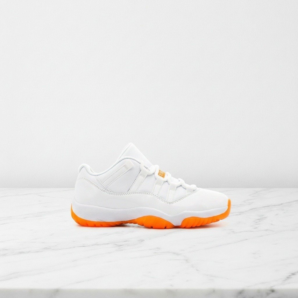 Buty Air Jordan 11 Low Citrus na co dzień, unisex, biel i pomarańcz, AH7860-139
