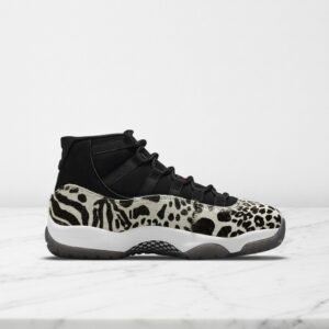 Buty damskie Air Jordan 11 Retro Animal Instinct, czarno-białe, wygodne na co dzień, poduszka Air-Sole, AR0715-010