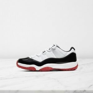 Jordan 11 Low Concord Bred na co dzień, wygodne sneakersy unisex, biało czarne, skóra i syntetyk, AV2187-160