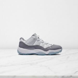 Buty Air Jordan 11 Low Cement Grey na co dzień, unisex, biało-szare, wygodne, pikowany język, wyściełana kostka AV2187-140
