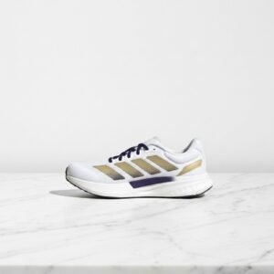 Buty męskie Adidas Adizero Evo SL w kolorystyce University of Washington, lekkie i wygodne na co dzień, biało-fioletowe JQ4578