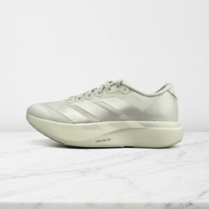 Buty Adidas Adizero Evo SL na co dzień, biało zielone, unisex, lekkie i wygodne, pianka Lightstrike Pro, JR5840