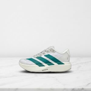 Buty Adidas Adizero Evo SL dla niego i dla niej, biało zielone, wygodne na co dzień, siateczkowy wierzch, lekkie jak piórko JS4451