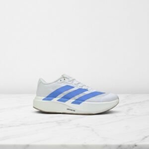 Buty Adidas Adizero Evo SL White Blue Fusion na co dzień, lekkie i wygodne sneakersy unisex, biało niebieskie, JS4454