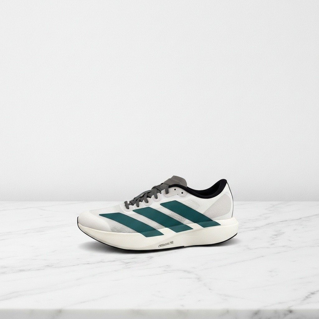 Buty Adidas Adizero Evo SL na co dzień, unisex, zielono-białe, lekka siatkowa cholewka, wygodna amortyzacja, sznurowane, JS4487