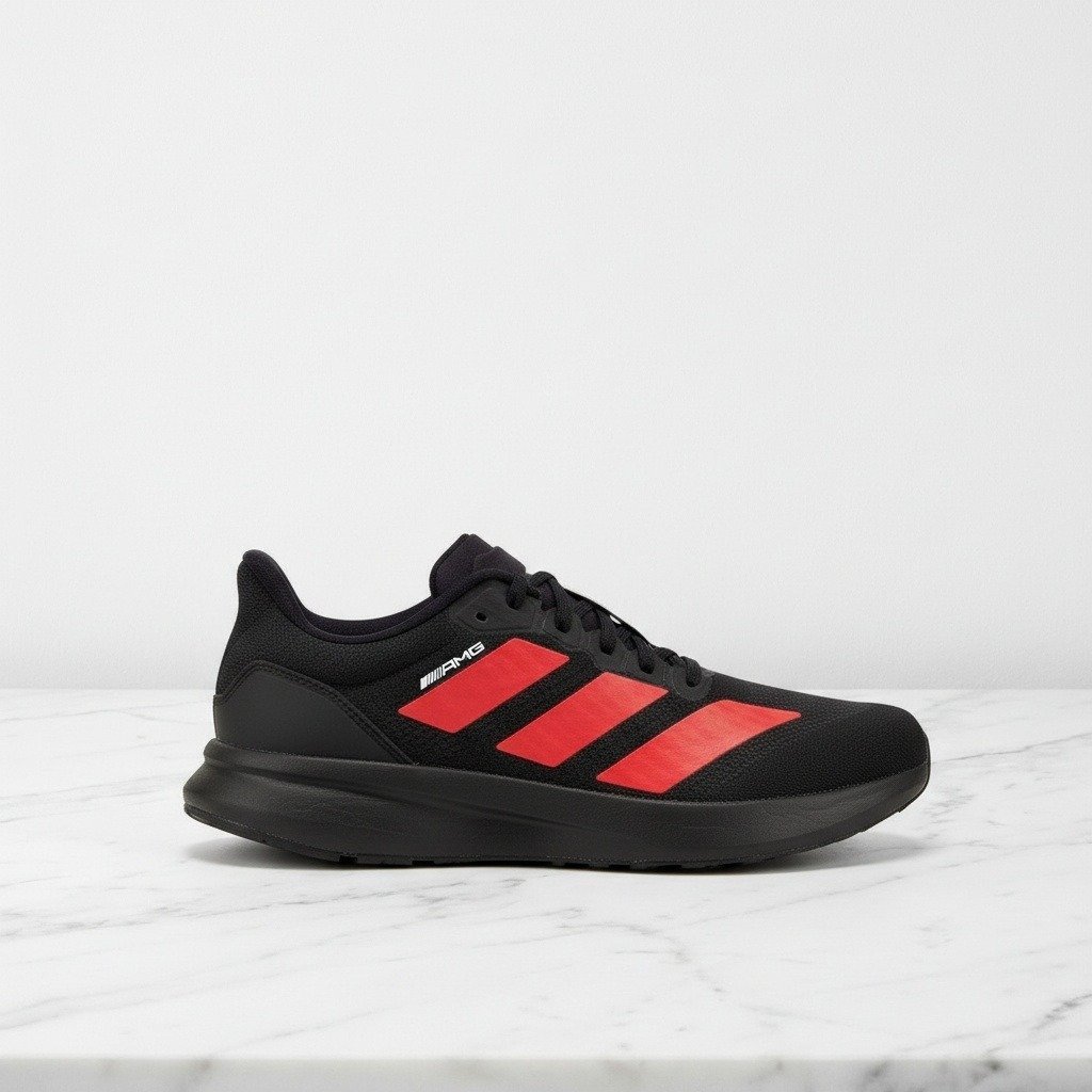 Buty sportowe Adidas Adizero Evo SL dla niego i dla niej, czarno czerwone, wygodne na co dzień, siatka i tekstylna cholewka KH8832