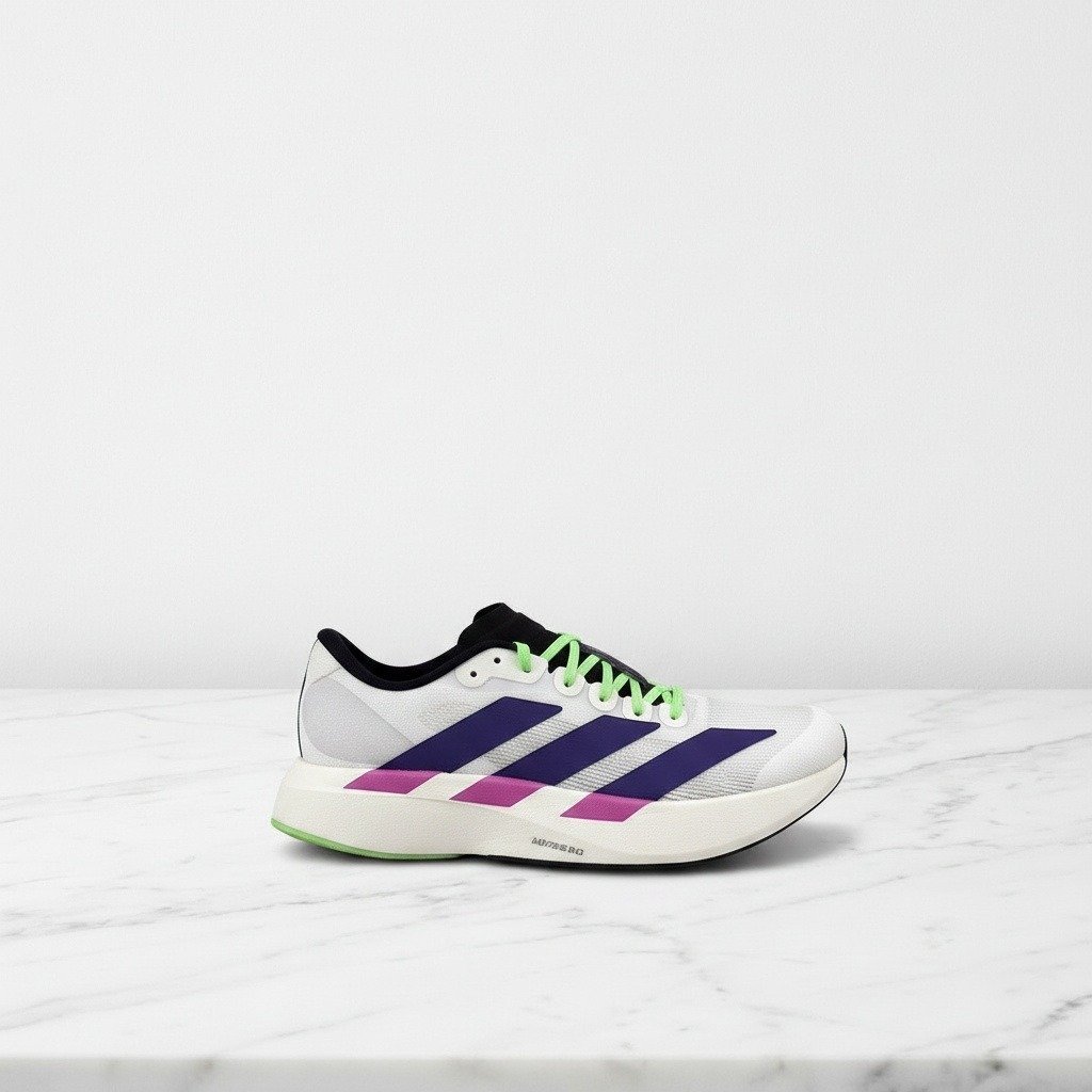 Buty do biegania Adidas Adizero Evo SL White Purple Lime Burst, wygodne na co dzień, męskie, JS4495