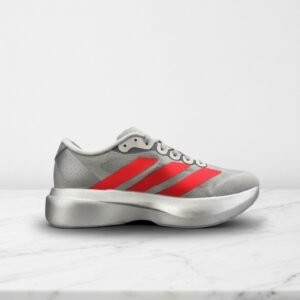 Adidas Adizero Evo SL dla Ciebie, lekkie sneakersy unisex w kolorze szaro-czerwonym, wygodne na co dzień, siatkowa cholewka, KI3381