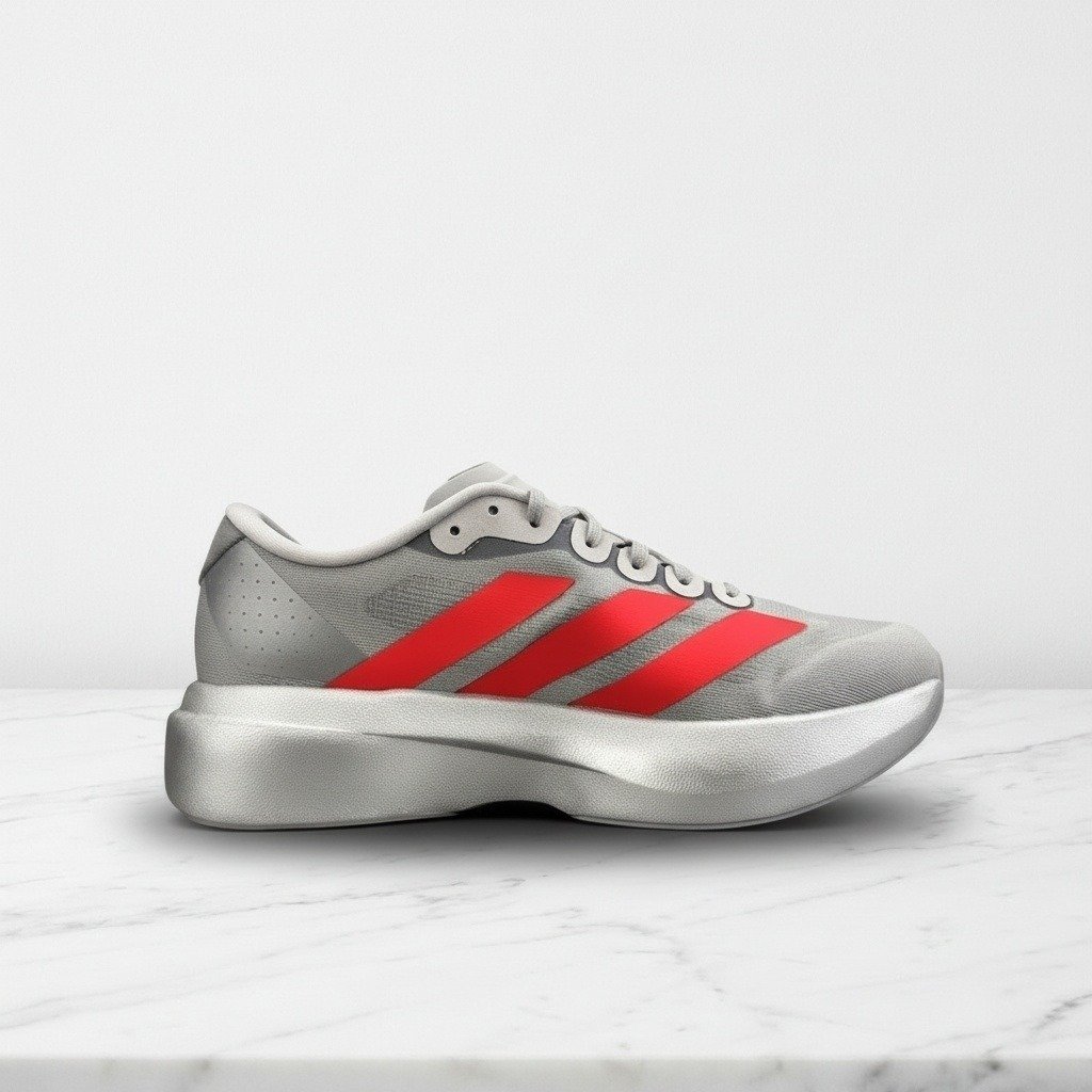 Adidas Adizero Evo SL dla Ciebie, lekkie sneakersy unisex w kolorze szaro-czerwonym, wygodne na co dzień, siatkowa cholewka, KI3381