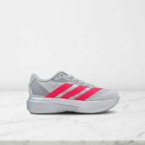 Adidas Adizero Evo SL na co dzień, Silver Metallic Lucid Red, wygodne sneakersy unisex KI3383