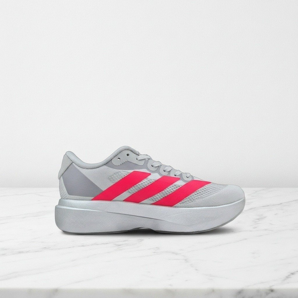 Adidas Adizero Evo SL na co dzień, Silver Metallic Lucid Red, wygodne sneakersy unisex KI3383