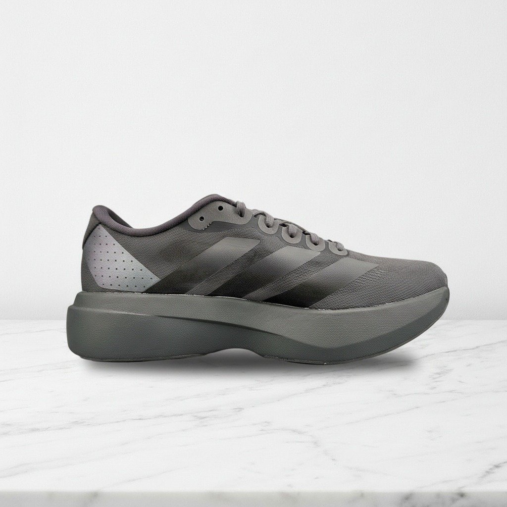 Adidas Adizero Evo SL, szare sneakersy męskie na każdy dzień, lekkie i przewiewne, pasują do jeansów i szortów, KJ1364