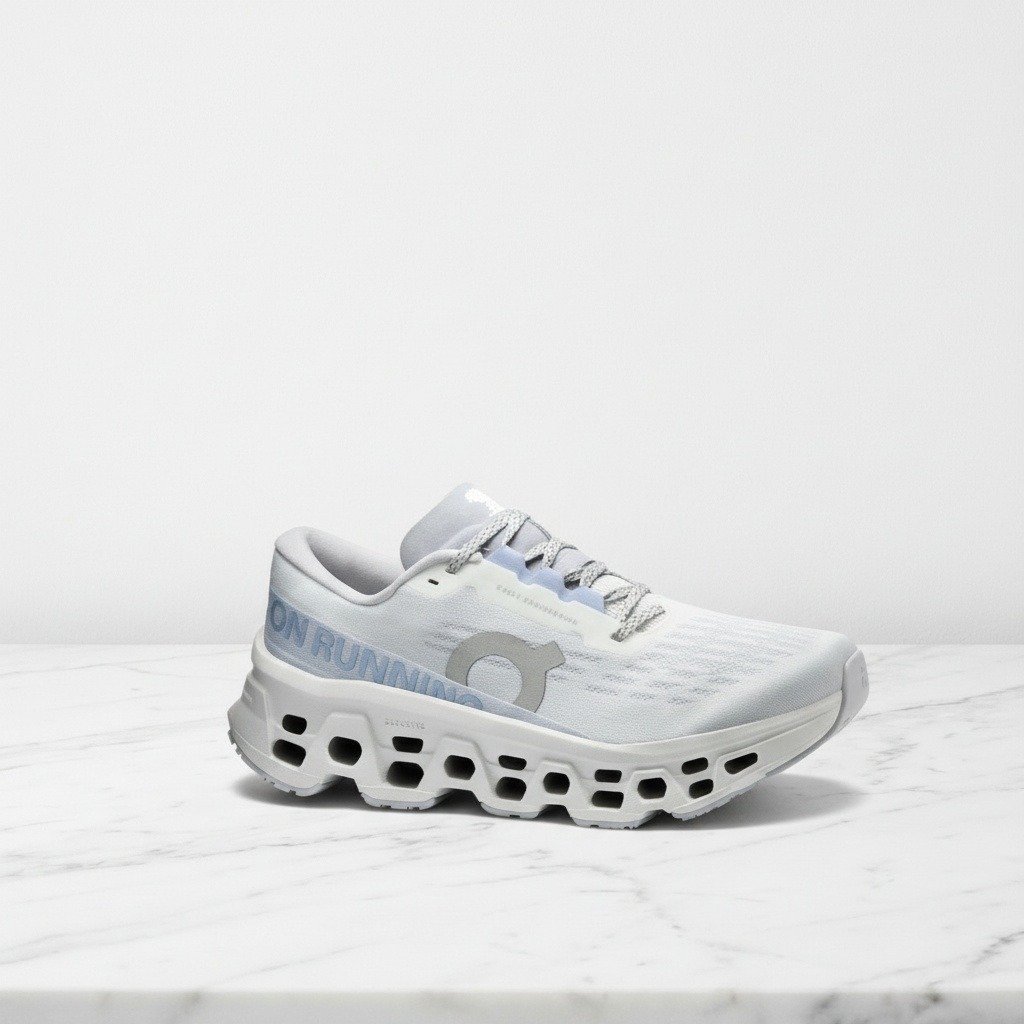 Buty sportowe ON Cloudmonster 3 White Frost dla niego i dla niej, wygodne na cały dzień, biel i błękit, 3WG10030664