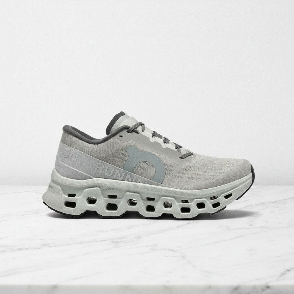 Wygodne sneakersy na co dzień, ON Cloudmonster 3 Truffle Ivory, unisex, szary, tekstylny wierzch 3WG10034861