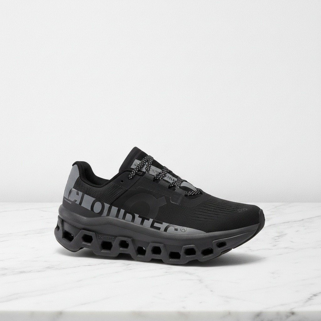 On Cloudmonster Lumos Black, sneakersy unisex do noszenia na co dzień, czarno szare, wygodna amortyzacja CloudTec 62-98393