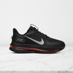 Nike Pegasus Premium Black Bright Crimson, wygodne sneakersy unisex na co dzień, czarne, tekstylny syntetyk HQ2593-003