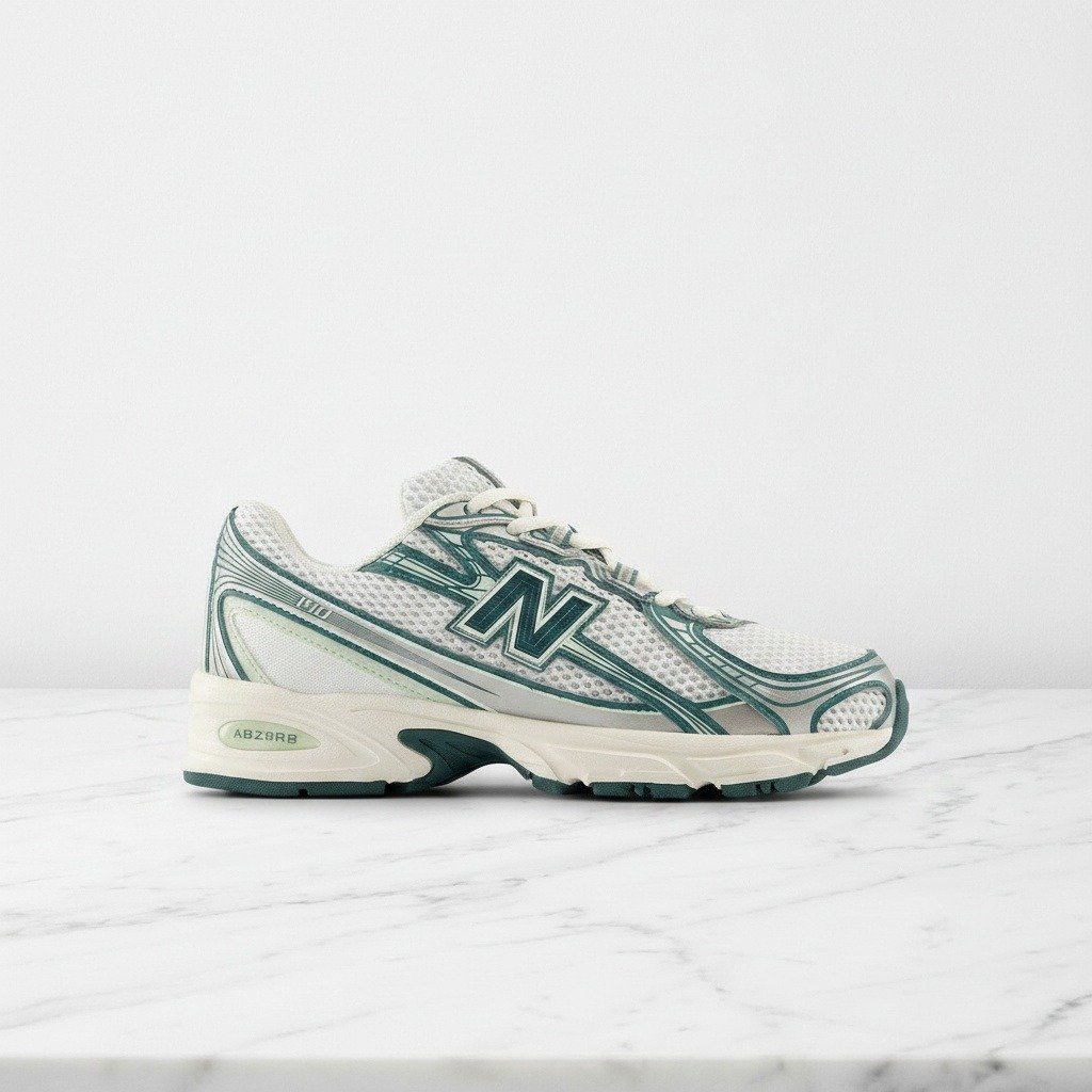 New Balance 740v2 White Marsh Green – wygodne sneakersy unisex na co dzień, biało-zielone, oddychająca siatka U740GR2