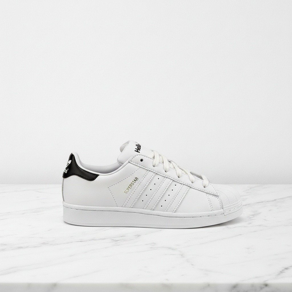 Buty damskie Adidas Superstar Hello Kitty, biało-czarne sneakersy na co dzień, wygodna gumowa podeszwa, GW7168