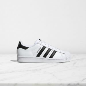 Buty Adidas Superstar II biało-czarne na co dzień, wygodne sneakersy unisex, skórzana cholewka, shell toe, IH8659