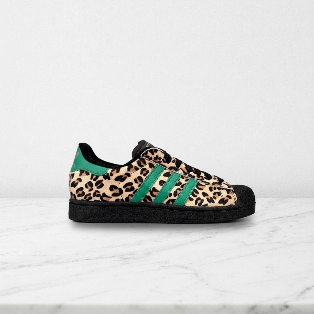 Buty Adidas Originals Superstar II Black Green Leopard, panterka, wygodne na co dzień, unisex JP8165