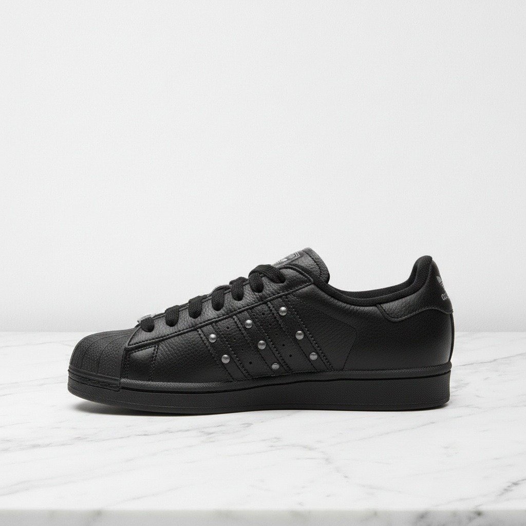 Czarne sneakersy Adidas Superstar II Berlin na codzień, wygodne, unisex, skóra JQ3225