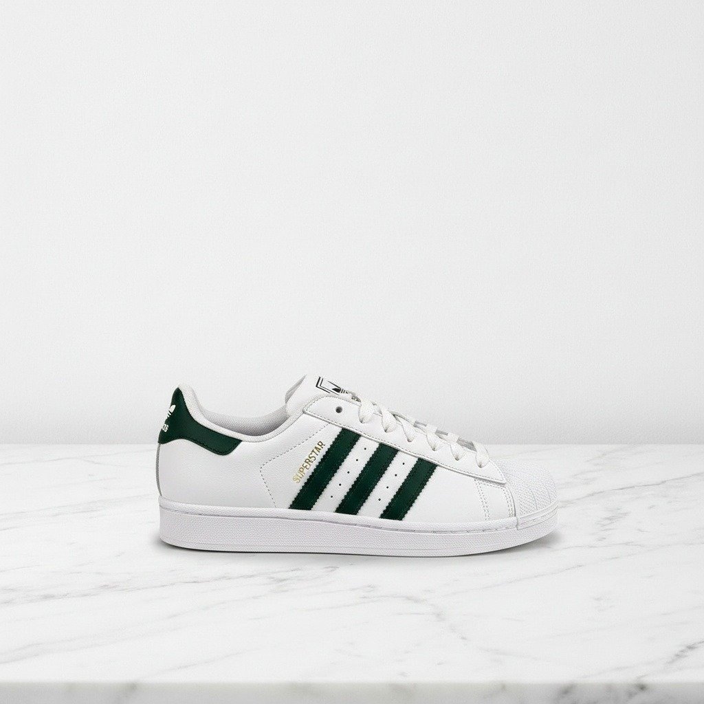 Buty Adidas Superstar II White Collegiate Green, unisex, biało-zielone sneakersy na co dzień, skóra naturalna, wygodne i trwałe na każdy dzień, JQ4730