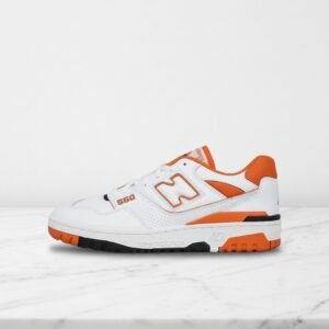 Buty New Balance 550 Syracuse na co dzień, biało-pomarańczowe, wygodne sneakersy unisex do wielu stylizacji, BB550HG1