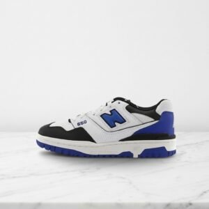 Wygodne sneakersy New Balance 550 Shifted Sport Pack na co dzień, biel z czernią i niebieskim, skóra i siatka, unisex BB550HN1