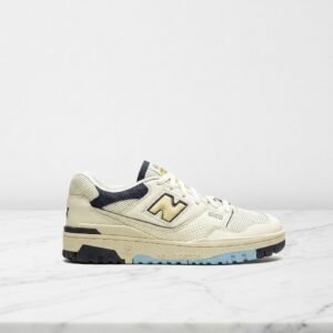 New Balance 550 Rich Paul, wygodne sneakersy unisex na co dzień, skóra i zamsz, kremowo-granatowe BB550RP1