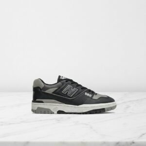 Buty New Balance 550 Shadow na co dzień, czarno-szare, skóra i siateczka, wygodne unisex sneakersy, BB550SR1