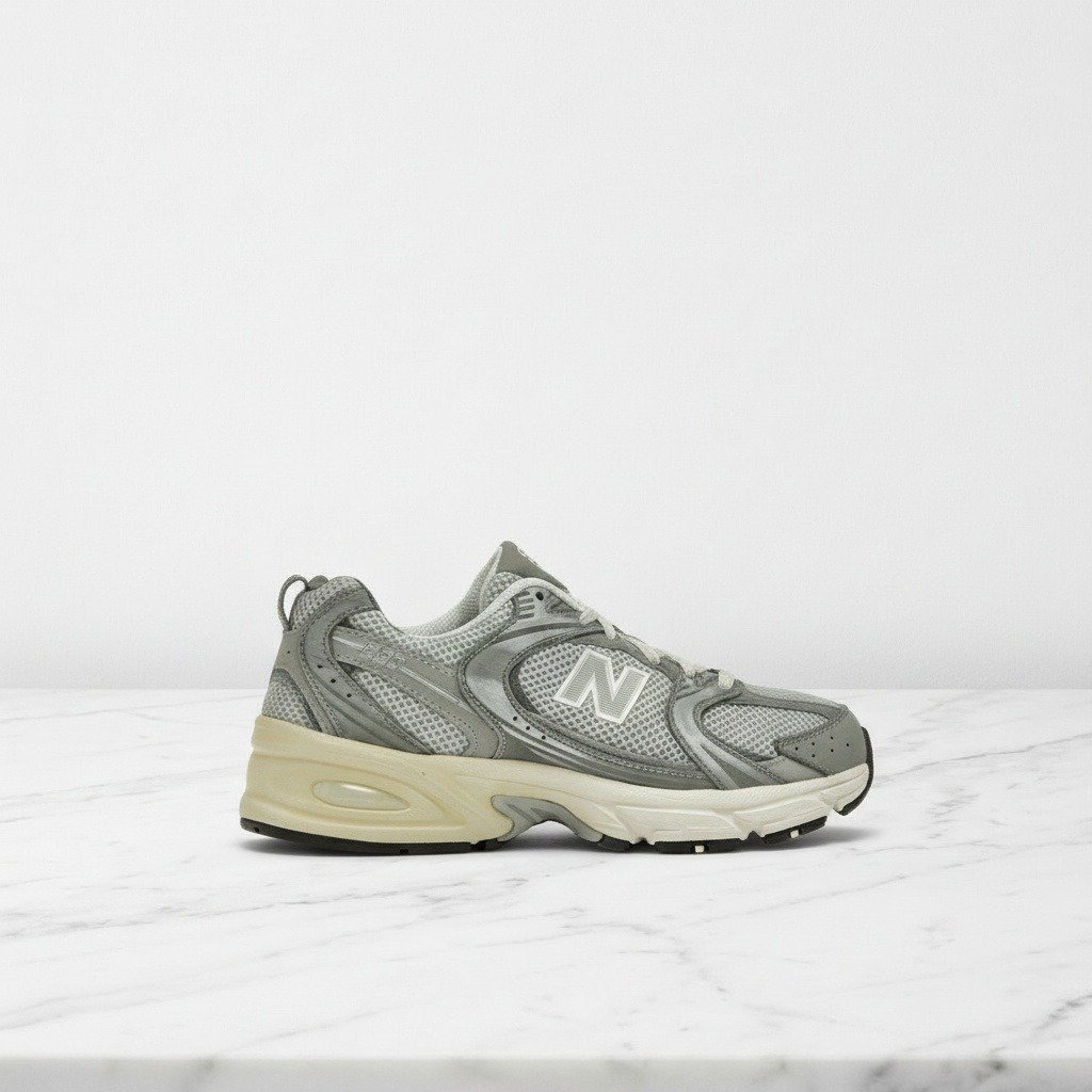 Buty New Balance 530 na co dzień, szaro srebrne, wygodne sneakersy unisex z zamszu i siatki, idealne do jeansów MR530TG