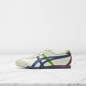 Buty damskie Onitsuka Mexico 66 Cream Mako Blue, wygodne sneakersy na co dzień, kremowo niebieskie 1183A201-115
