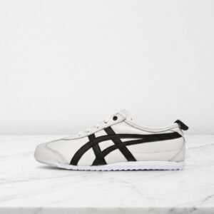 Onitsuka Mexico 66 white black, wygodne sneakersy damskie na co dzień, biel i czerń, skóra z syntetykiem 1183A201-126