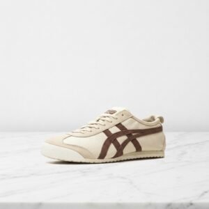 Buty na co dzień Onitsuka Mexico 66 Vintage Beige Suede Brown, wygodne sneakersy unisex, beż z brązem 1183B391-251