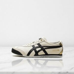 Buty Onitsuka Mexico 66 Cream Black Gold na co dzień, unisex, skórzane, wygodna wkładka amortyzująca, 1183B493-100