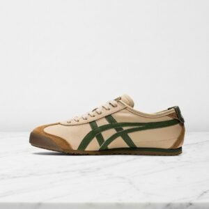 Buty damskie na co dzień Onitsuka Mexico 66 Beige Grass Green, wygodne sneakersy w kolorze beżu i zieleni 1183C102-250