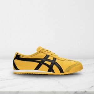 Buty na co dzień Onitsuka Mexico 66, żółto czarne, unisex, wygodne sneakersy ze skóry 1183C102-751