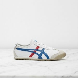 Buty na co dzień Onitsuka Tiger Mexico 66 Original, biało niebieskie, skórzane sneakersy unisex, wygodne DL408-0146