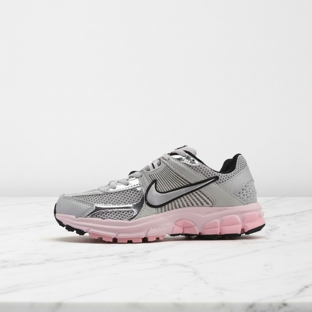 Nike Zoom Vomero 5, wygodne sneakersy unisex na co dzień, szaro różowa siatkowa cholewka z Zoom Air, idealne do codziennych stylizacji HF1877-001