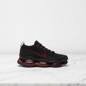 Buty Nike Air Max Scorpion Flyknit na co dzień, wygodna amortyzacja Max Air, czarno-czerwone, unisex DJ4701-004