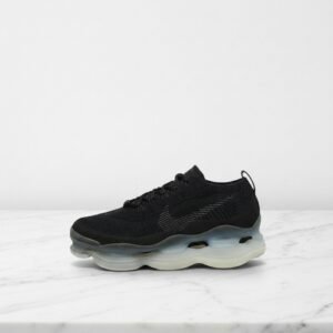 Buty Nike Air Max Scorpion Flyknit na co dzień, kolor czarny z antracytem, unisex, wygodna skarpetkowa cholewka, FB9151-001