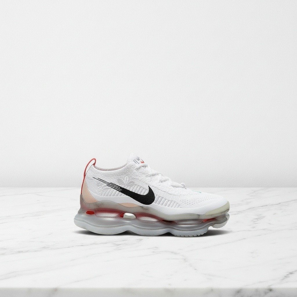 Buty Nike Air Max Scorpion Flyknit, kolorystyka Lunar New Year Leap High, wygodne na cały dzień, biało-czerwone, unisex FD4319-101