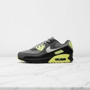 Buty Nike Air Max 90 Smoke Grey Light Lemon Twist na co dzień, wygodne sneakersy unisex, szare z żółtym akcentem DM0029-012