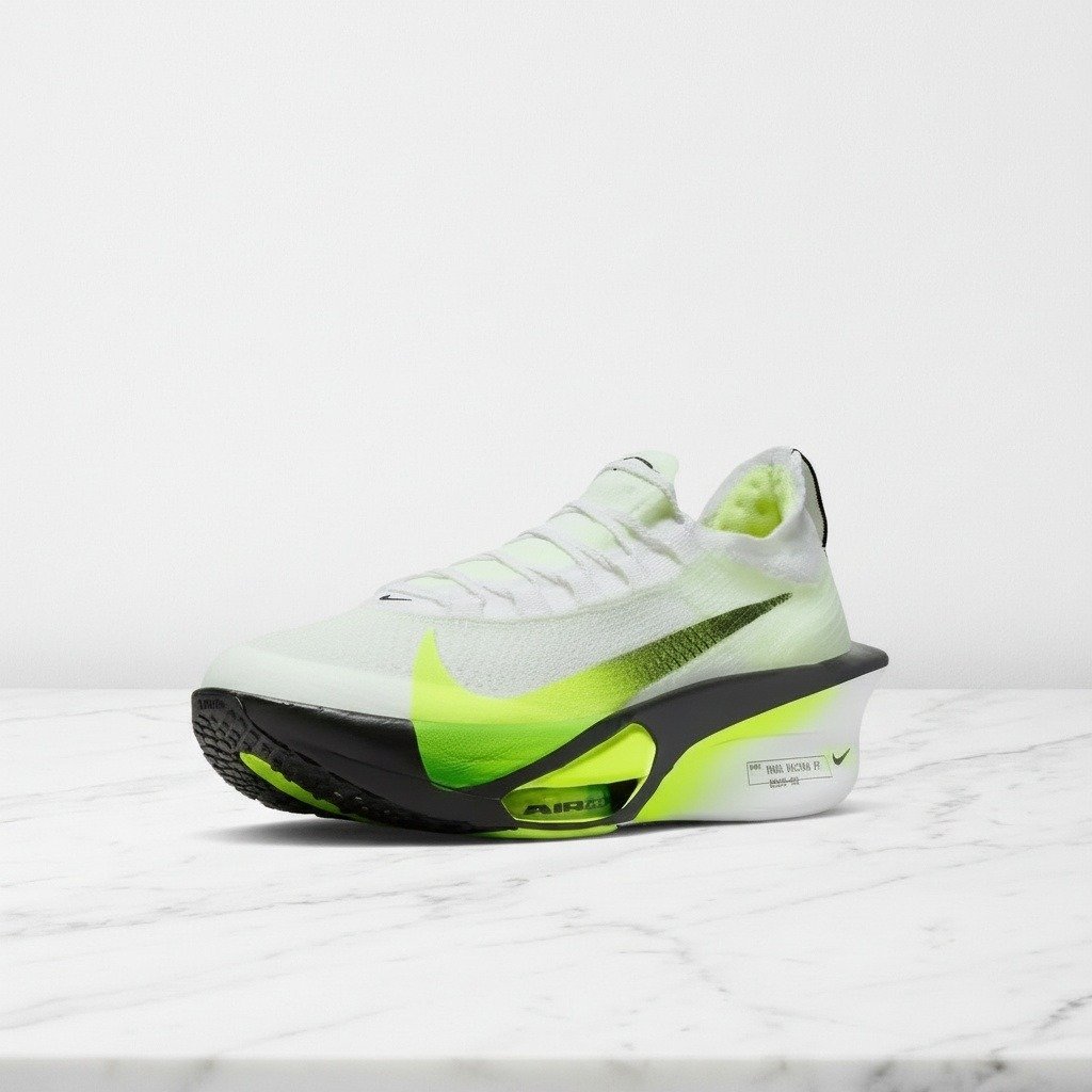 Nike Zoom Alphafly 3 White Volt Barely, wygodne sneakersy unisex na co dzień, biało zielone, tekstylny wierzch IR1817-100