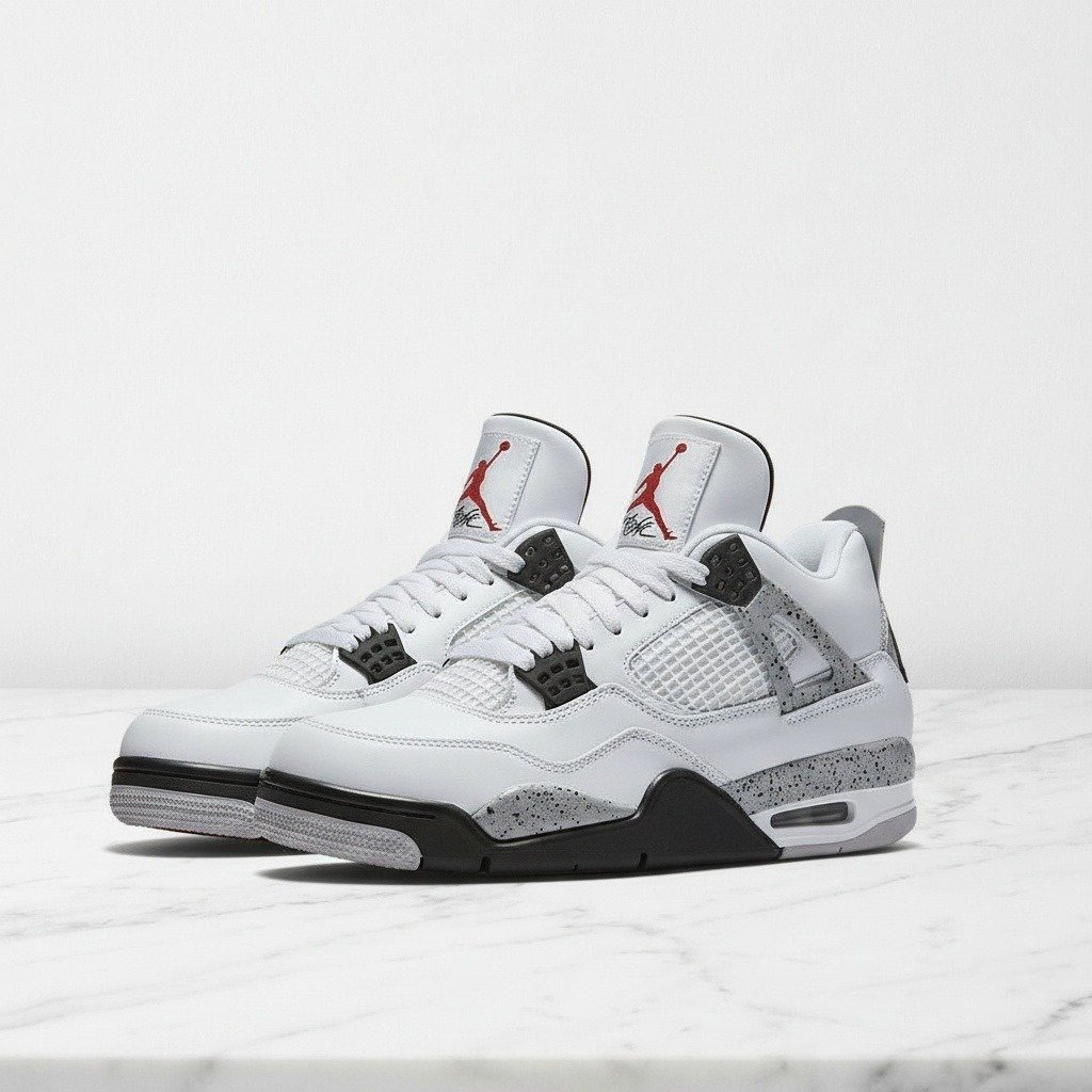 Buty Air Jordan 4 White Cement na co dzień, wygodne sneakersy unisex, skóra, biało szare, idealne do stylizacji casual 840606-192