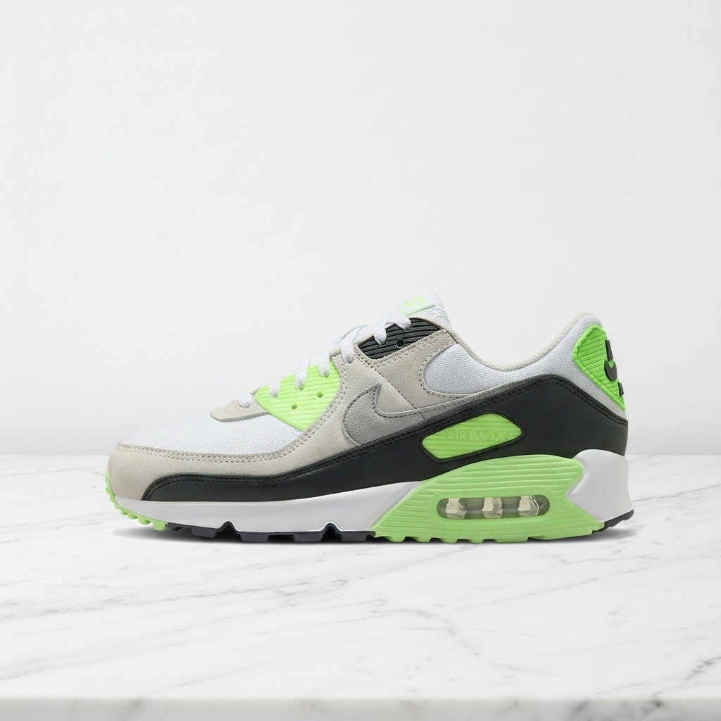 Buty Nike Air Max 90 White Light Bone Neutral Olive Cave Stone, unisex, wygodne na co dzień, siatka i skóra, kolor biały, szary, DM0029-115