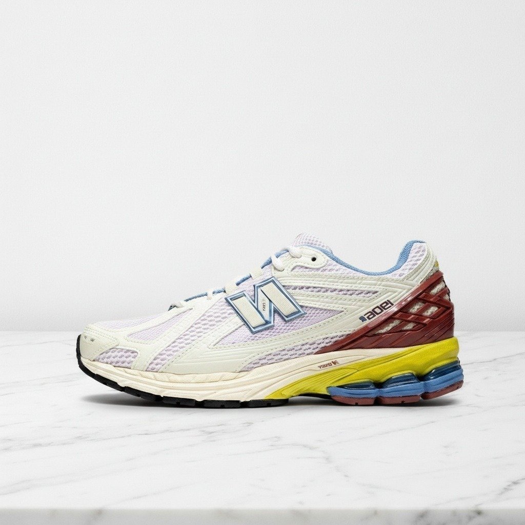 New Balance 1906R na co dzień, wygodne sneakersy unisex, kremowy wielokolorowy, oddychająca siatka, amortyzowana pięta M1906RVB