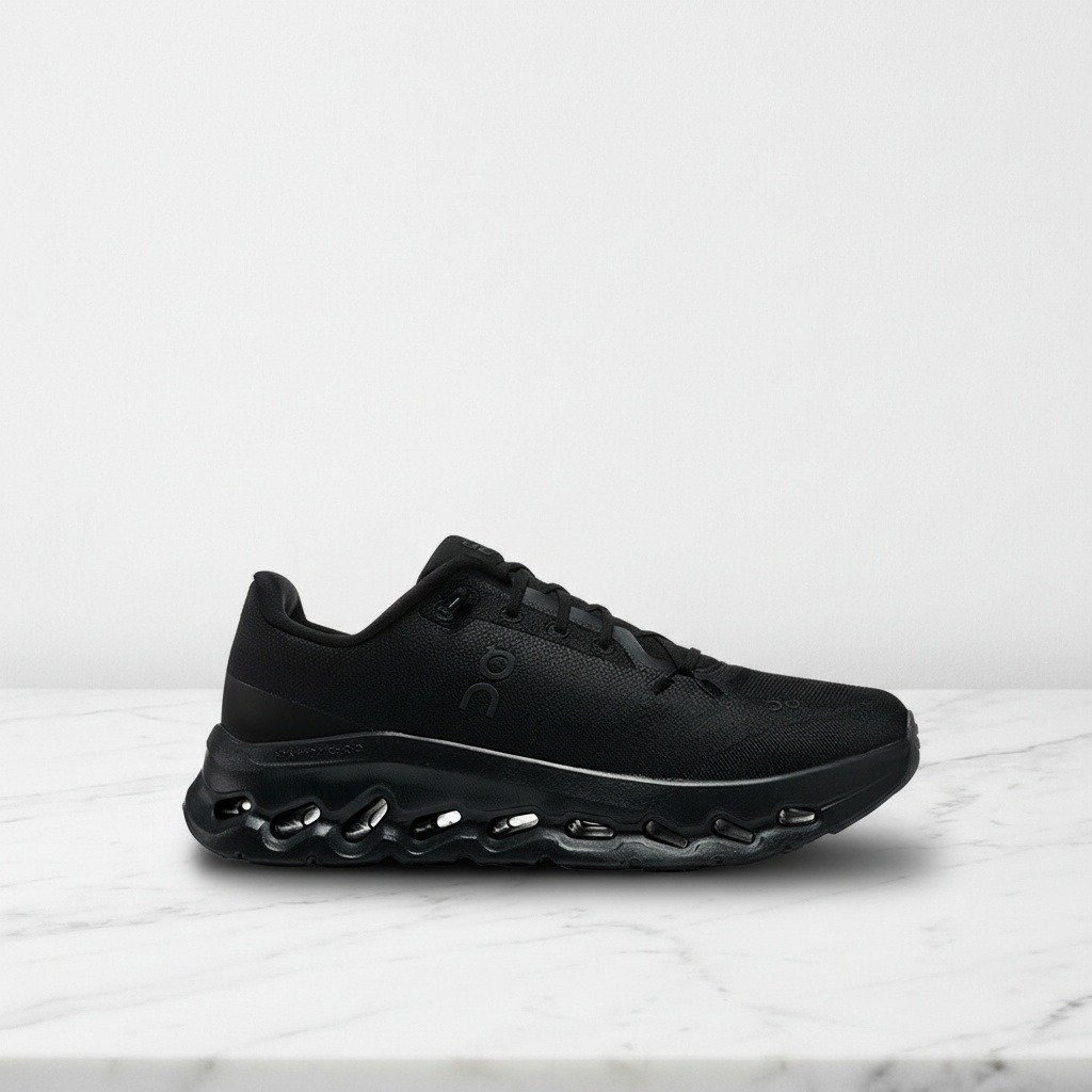 Wygodne sneakersy ON Cloudtilt Eclipse Black na co dzień, unisex, czarne, tekstylno-syntetyczne, idealne do jeansów i spodni dresowych 3ME10100264