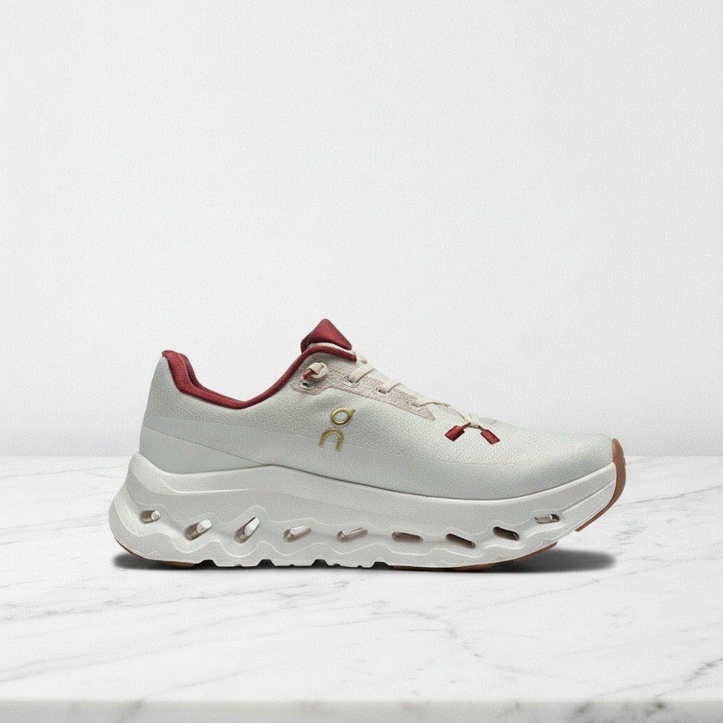 On Cloudtilt Pearl Ivory, wygodne sneakersy unisex na co dzień, kremowo bordowe, miękka amortyzacja 3WF10562143